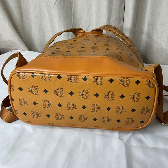 MCM Tan Backpack with Iconic Monogram Design - Picture 4 of 12